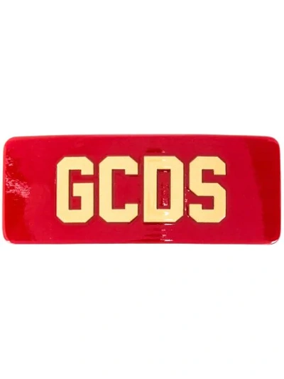 Gcds Curved Front Logo Hair Clip In Red