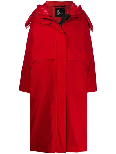 Moncler Tervela Oversized Padded Coat In Red