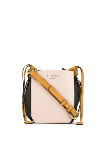 Marni Gusset Bucket Bag In Neutrals