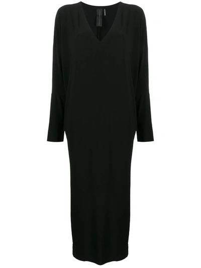 Norma Kamali V-neck Long Dress In Black