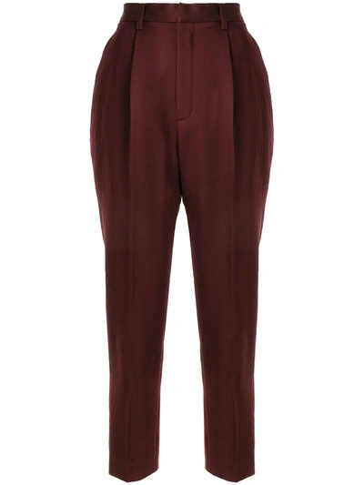 Akira Naka Tapered Cropped Trousers In Red