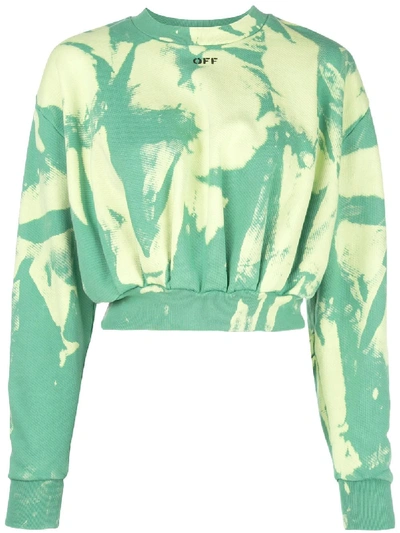 Off-white Tie-dye Effect Sweatshirt In Green