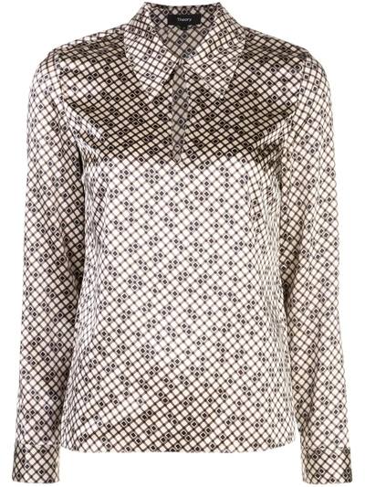 Theory Oberteil Mit Print In White