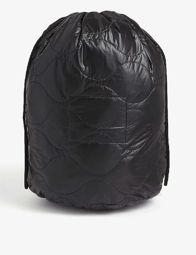 The Soloist Poem Quilted Nylon Shell Drawstring Bag In Black