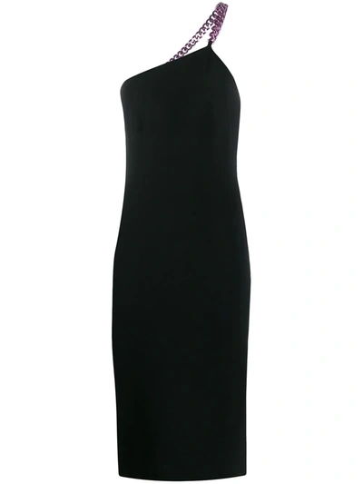 Tom Ford Chain-strap One-shoulder Dress In Black