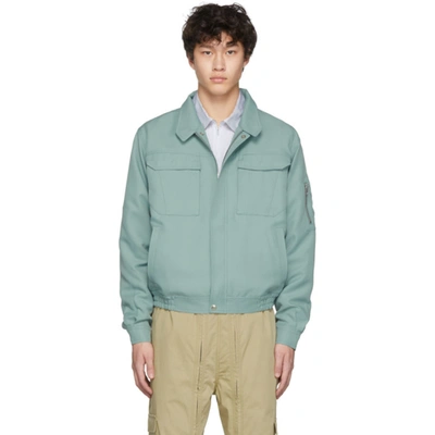 Random Identities Green Workwear Harrington Jacket In Sage