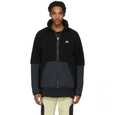 Nike Black Sherpa Jacket In 010blackoff