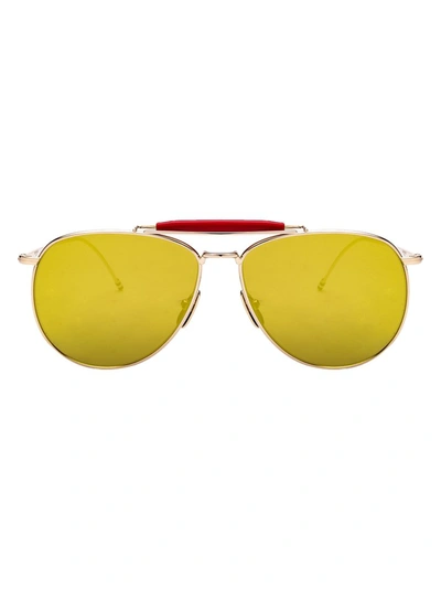 Thom Browne Tb-015 Sunglasses In Gold