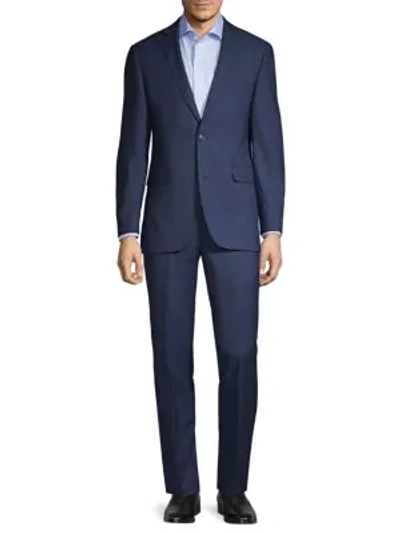 Saks Fifth Avenue Trim-fit Wool Suit In Blue
