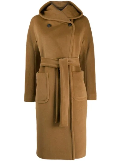Tagliatore Daisy Alpaca And Wool Hooded Coat In Light Brown