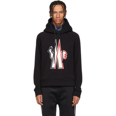 Moncler Chenilla Tech Down Sweatshirt Hoodie In Black