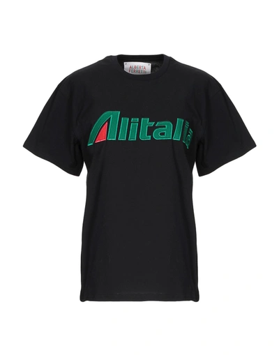 Alberta Ferretti Alitalia T-shirt In Black