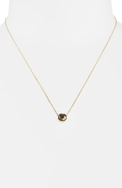 Gorjana Power Stone Adjustable Pendant Necklace, 18 In Strength/ Pyrite/ Gold