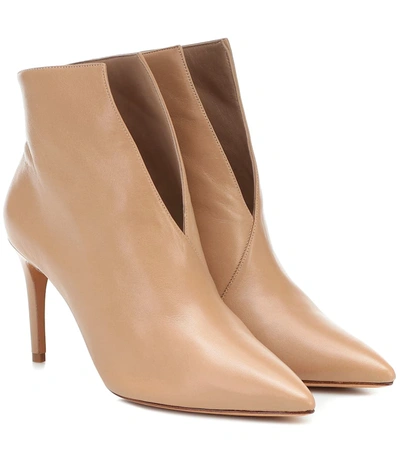 Alexandre Birman Megan 85 Leather Ankle Boots In Brown