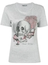 Alexander Mcqueen Seashell Skull Print T-shirt In Grey