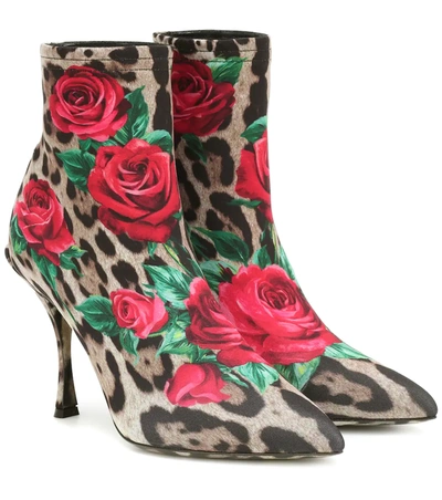Dolce & Gabbana Printed Stretch-jersey Sock Boots In Animal Print