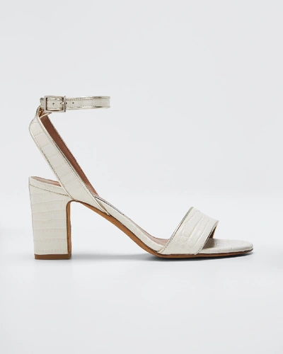 Tabitha Simmons Leticia Croc-embossed Sandals In White