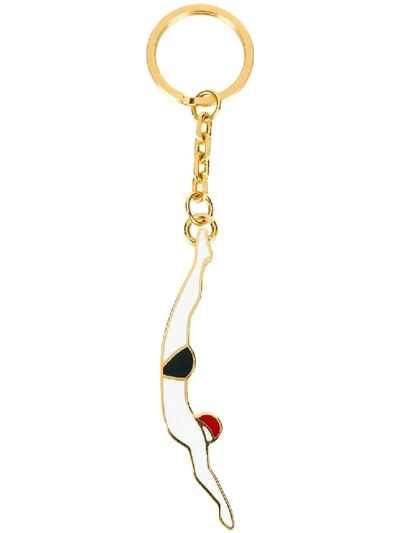 Thom Browne Gold Women's Diver Keychain In White