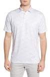 Peter Millar Men's Sean Print Polo Shirt In White