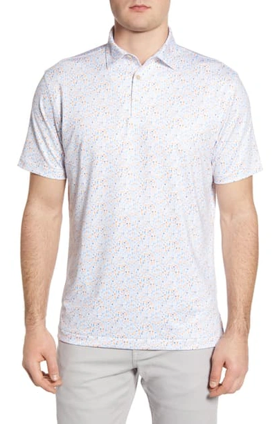 Peter Millar Men's Sean Print Polo Shirt In White