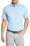 Peter Millar Men's Striped Stretch-jersey Polo Shirt In Riverbed