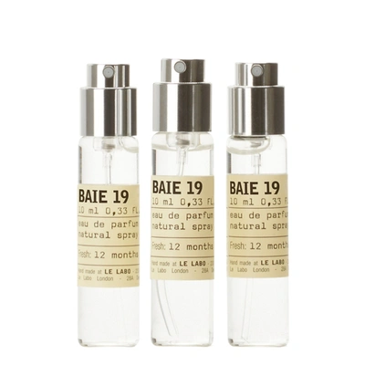 Le Labo Baie 19 Eau De Parfum Travel Tube Refills 3 X 10ml In White
