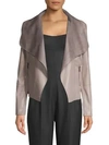 Bagatelle Open Front Faux Leather Jacket In Granite