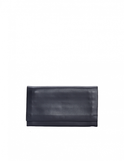 Isaac Reina Black Shoulder Strap Leather Wallet In Grey