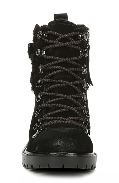 Sam Edelman Women's Tenlee Faux Fur-trimmed Suede Hiking Boots In Black Suede