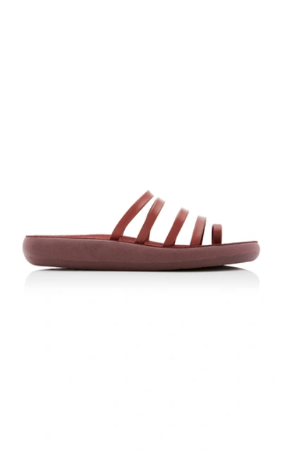 Ancient Greek Sandals Niki Comfort Leather Slides In Burgundy