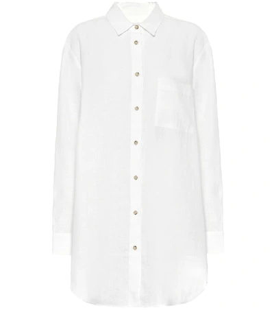 Asceno Linen Button-front Shirt In Printed