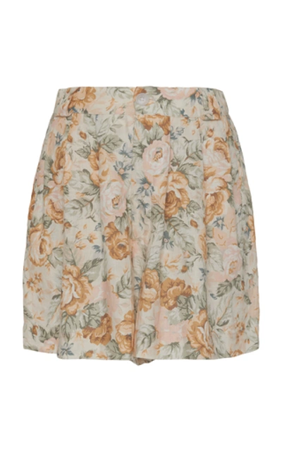 Ephemera Citrus Floral-print Linen Shorts