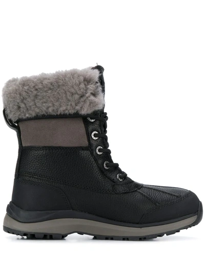 Ugg Shearling-trimmed Boots In Black