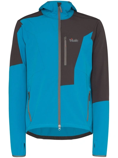 Tilak Blue And Grey Softshell Trango Hooded Jacket