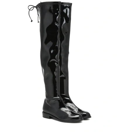 Stuart Weitzman Lowland Vinyl Over-the-knee Boots In Black