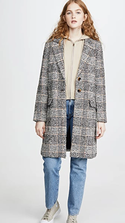 The Fifth Label Project Check Coat In Black/white