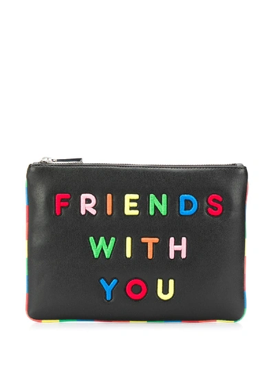 Alice And Olivia X Friends With You Vita Mini Clutch In Black