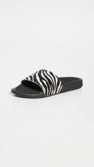 Apl Athletic Propulsion Labs Iconic Calf Hair Slides In Zebra