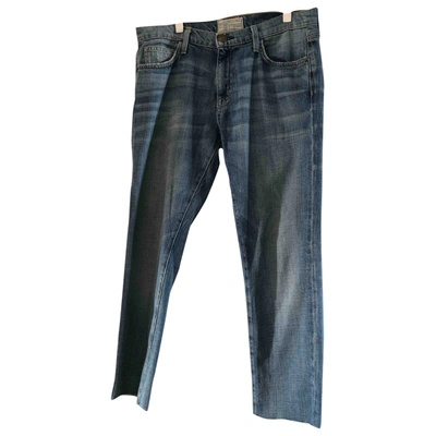 Pre-owned Current Elliott Straight Jeans In Blue