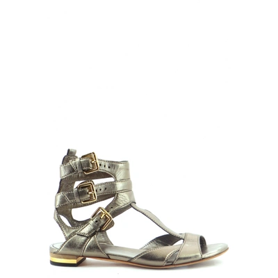 Pre-owned Gucci Leather Sandals In Silver