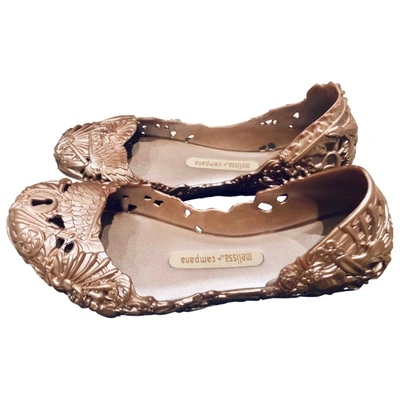 Pre-owned Melissa Flats In Gold
