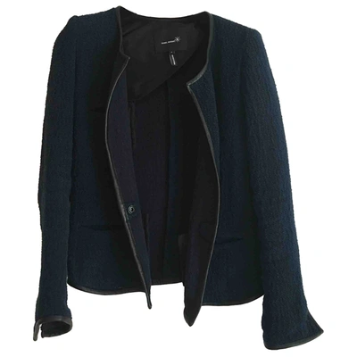 Pre-owned Isabel Marant Linen Biker Jacket In Navy