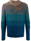 Missoni Colour Block Patterned Sweater In Blue