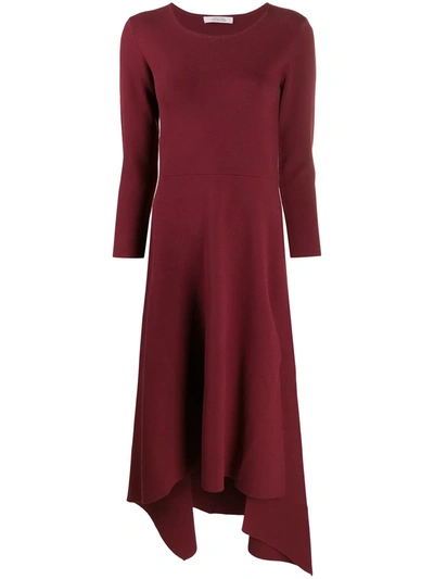 Dorothee Schumacher Long-sleeve Flared Midi Dress In Red
