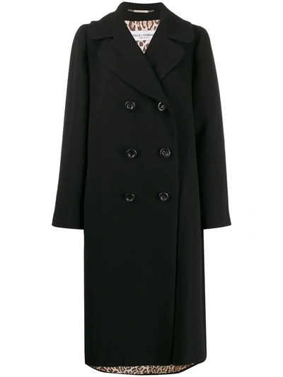 Pre-owned Dolce & Gabbana 1990s Loose-fit Double-breasted Coat In Black