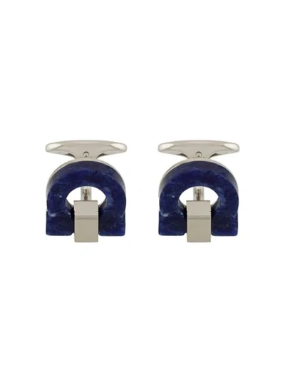 Ferragamo Gancini Cufflinks In Silver