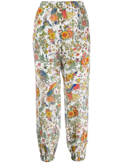 Tory Burch Floral Print Cropped Trousers In Multicolor