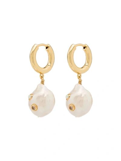 Anni Lu Gold-plated Gertrude Pearl Hoop Earrings In Not Applicable