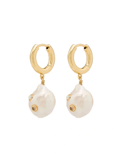 Anni Lu Gold-plated Gertrude Pearl Hoop Earrings