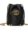 Gucci Mini Quilted Leather Bucket Bag In Nero